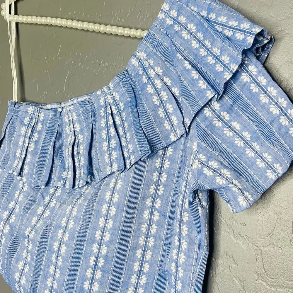 Splendid Chambray One Shoulder Top - Picture 5 of 7